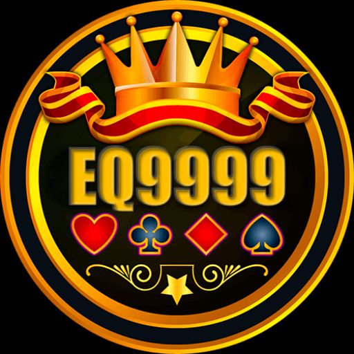 EQ9999 themed cartoon character with mobile phone, coins, and gaming-style background